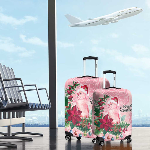 Watercolor Pink Galah Flowers Luggage Cover Australia Christmas Vibes - Aussie Hoodie