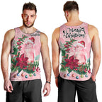 Watercolor Pink Galah Flowers Men Tank Top Australia Christmas Vibes - Aussie Hoodie