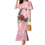 Watercolor Pink Galah Flowers Mermaid Dress Australia Christmas Vibes - Aussie Hoodie