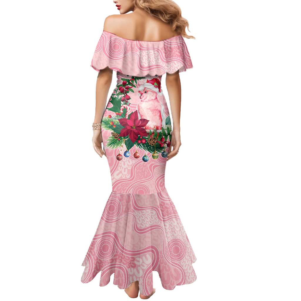 Watercolor Pink Galah Flowers Mermaid Dress Australia Christmas Vibes - Aussie Hoodie