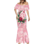 Watercolor Pink Galah Flowers Mermaid Dress Australia Christmas Vibes - Aussie Hoodie