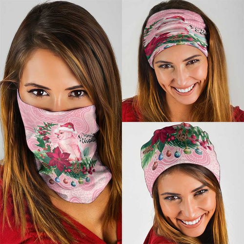 Watercolor Pink Galah Flowers Neck Gaiter Australia Christmas Vibes - Aussie Hoodie