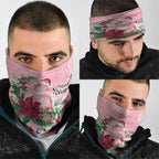 Watercolor Pink Galah Flowers Neck Gaiter Australia Christmas Vibes - Aussie Hoodie