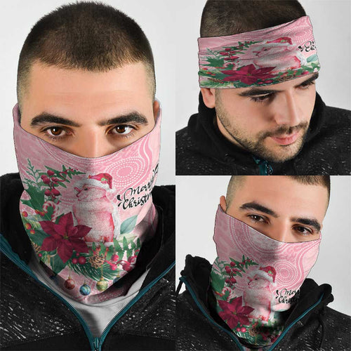 Watercolor Pink Galah Flowers Neck Gaiter Australia Christmas Vibes - Aussie Hoodie