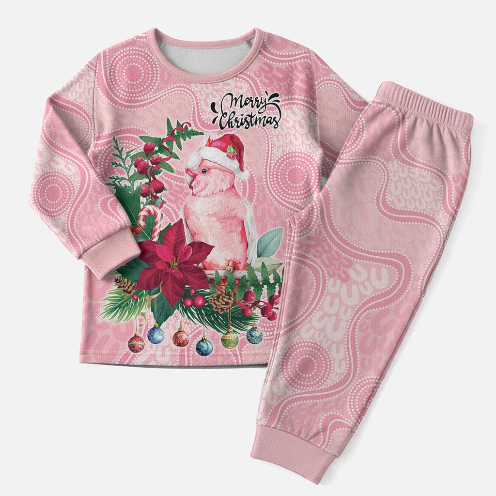 Watercolor Pink Galah Flowers Christmas Pajama Set Australia Christmas Vibes - Aussie Hoodie