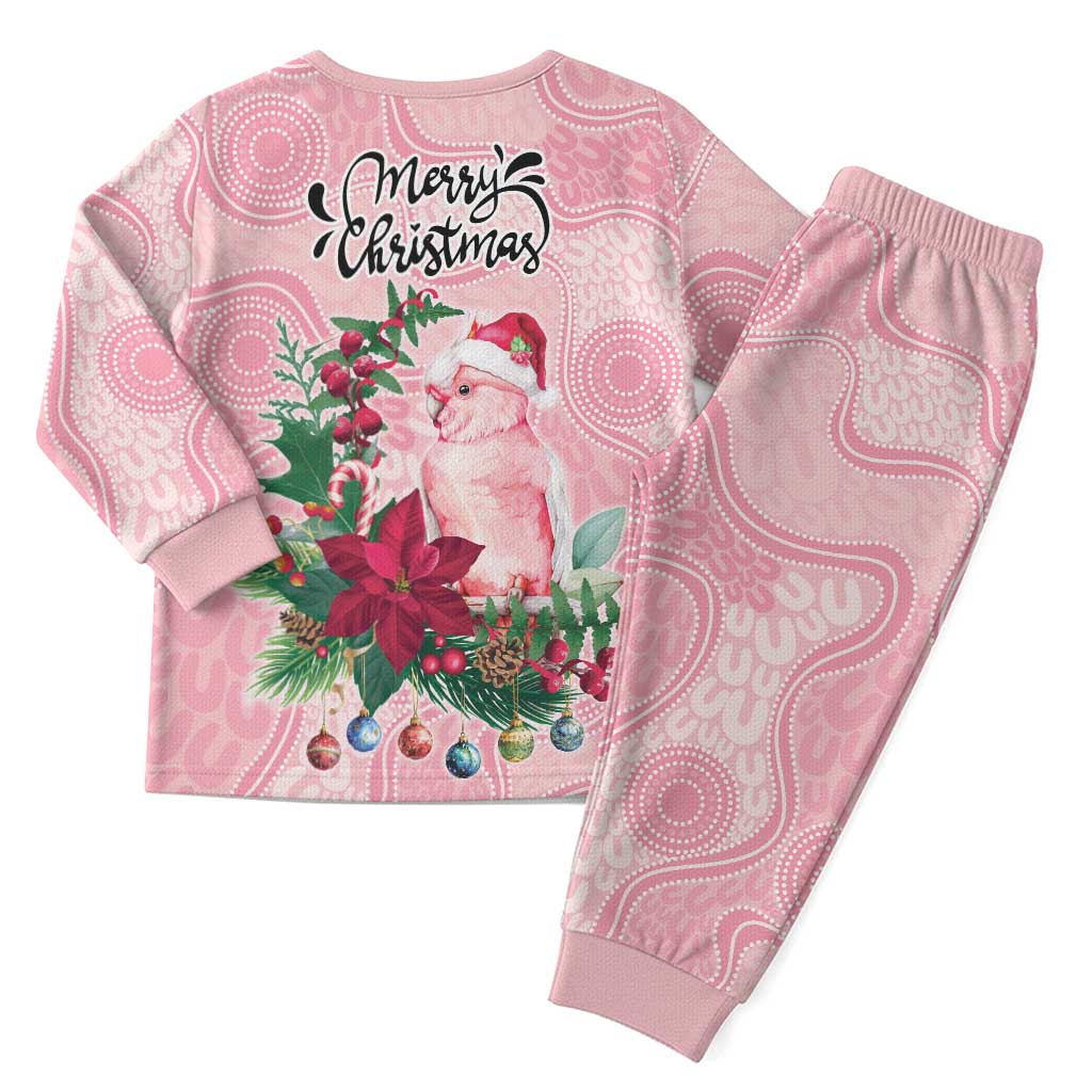 Watercolor Pink Galah Flowers Christmas Pajama Set Australia Christmas Vibes - Aussie Hoodie