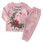 Watercolor Pink Galah Flowers Christmas Pajama Set Australia Christmas Vibes - Aussie Hoodie