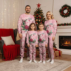 Watercolor Pink Galah Flowers Christmas Pajama Set Australia Christmas Vibes - Aussie Hoodie