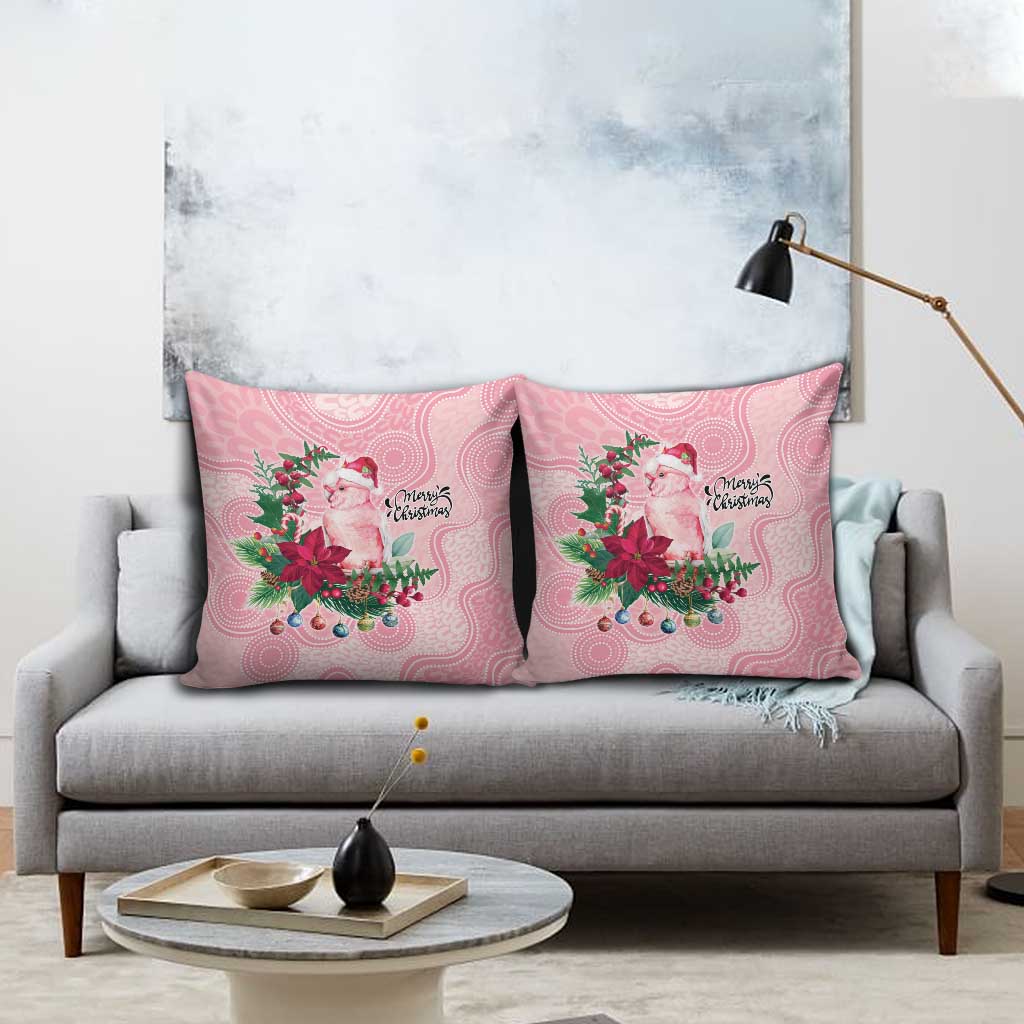 Watercolor Pink Galah Flowers Pillow Cover Australia Christmas Vibes - Aussie Hoodie