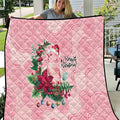 Watercolor Pink Galah Flowers Quilt Australia Christmas Vibes - Aussie Hoodie