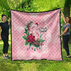 Watercolor Pink Galah Flowers Quilt Australia Christmas Vibes - Aussie Hoodie