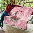 Watercolor Pink Galah Flowers Quilt Australia Christmas Vibes - Aussie Hoodie