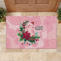 Watercolor Pink Galah Flowers Rubber Doormat Australia Christmas Vibes - Aussie Hoodie