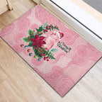 Watercolor Pink Galah Flowers Rubber Doormat Australia Christmas Vibes - Aussie Hoodie