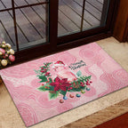 Watercolor Pink Galah Flowers Rubber Doormat Australia Christmas Vibes - Aussie Hoodie