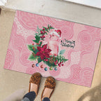 Watercolor Pink Galah Flowers Rubber Doormat Australia Christmas Vibes - Aussie Hoodie