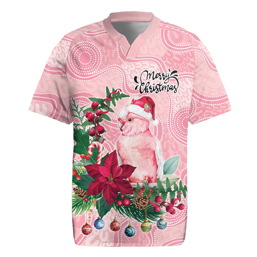 Watercolor Pink Galah Flowers Rugby Jersey Australia Christmas Vibes - Aussie Hoodie