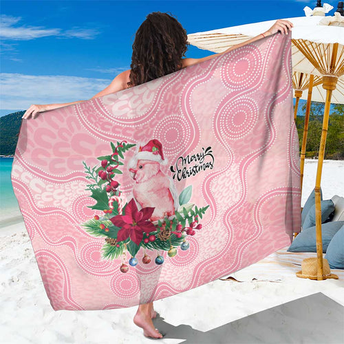 Watercolor Pink Galah Flowers Sarong Australia Christmas Vibes - Aussie Hoodie
