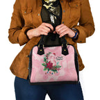 Watercolor Pink Galah Flowers Shoulder Handbag Australia Christmas Vibes - Aussie Hoodie