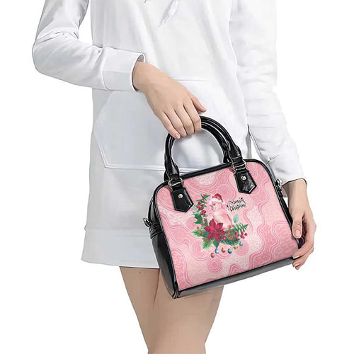 Watercolor Pink Galah Flowers Shoulder Handbag Australia Christmas Vibes - Aussie Hoodie