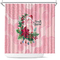 Watercolor Pink Galah Flowers Shower Curtain Australia Christmas Vibes - Aussie Hoodie
