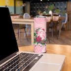 Watercolor Pink Galah Flowers Skinny Tumbler Australia Christmas Vibes - Aussie Hoodie