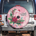 Watercolor Pink Galah Flowers Spare Tire Cover Australia Christmas Vibes - Aussie Hoodie
