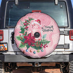 Watercolor Pink Galah Flowers Spare Tire Cover Australia Christmas Vibes - Aussie Hoodie