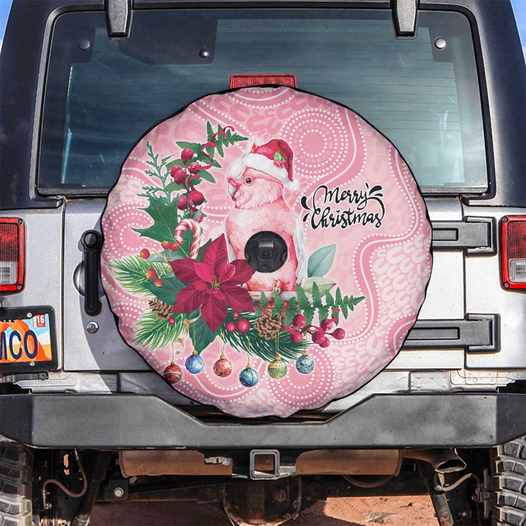 Watercolor Pink Galah Flowers Spare Tire Cover Australia Christmas Vibes - Aussie Hoodie