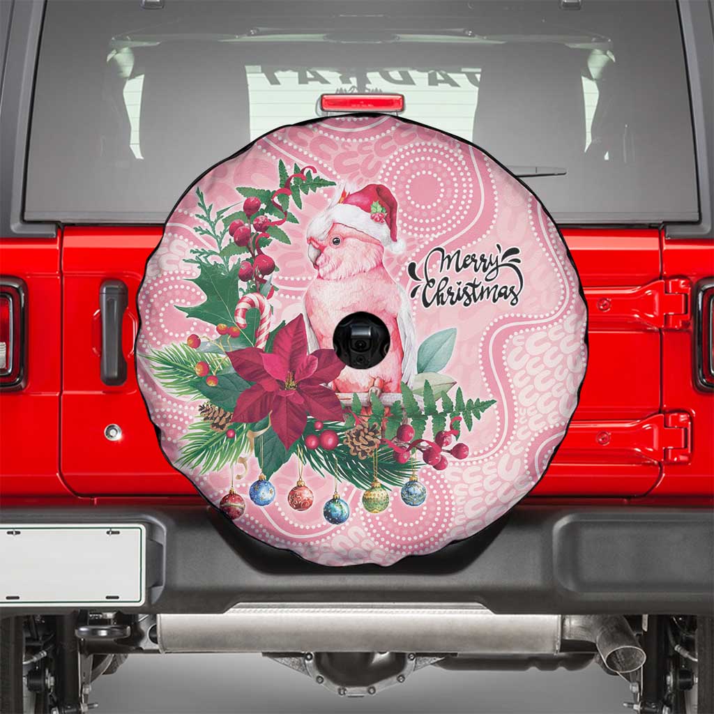 Watercolor Pink Galah Flowers Spare Tire Cover Australia Christmas Vibes - Aussie Hoodie