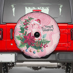 Watercolor Pink Galah Flowers Spare Tire Cover Australia Christmas Vibes - Aussie Hoodie
