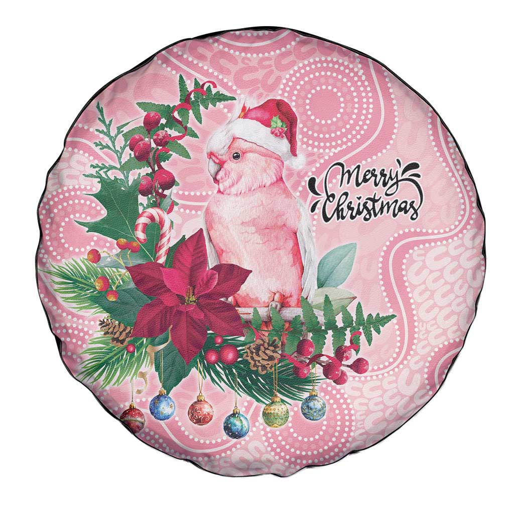 Watercolor Pink Galah Flowers Spare Tire Cover Australia Christmas Vibes - Aussie Hoodie