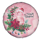 Watercolor Pink Galah Flowers Spare Tire Cover Australia Christmas Vibes - Aussie Hoodie