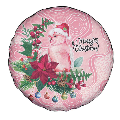 Watercolor Pink Galah Flowers Spare Tire Cover Australia Christmas Vibes - Aussie Hoodie