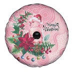 Watercolor Pink Galah Flowers Spare Tire Cover Australia Christmas Vibes - Aussie Hoodie