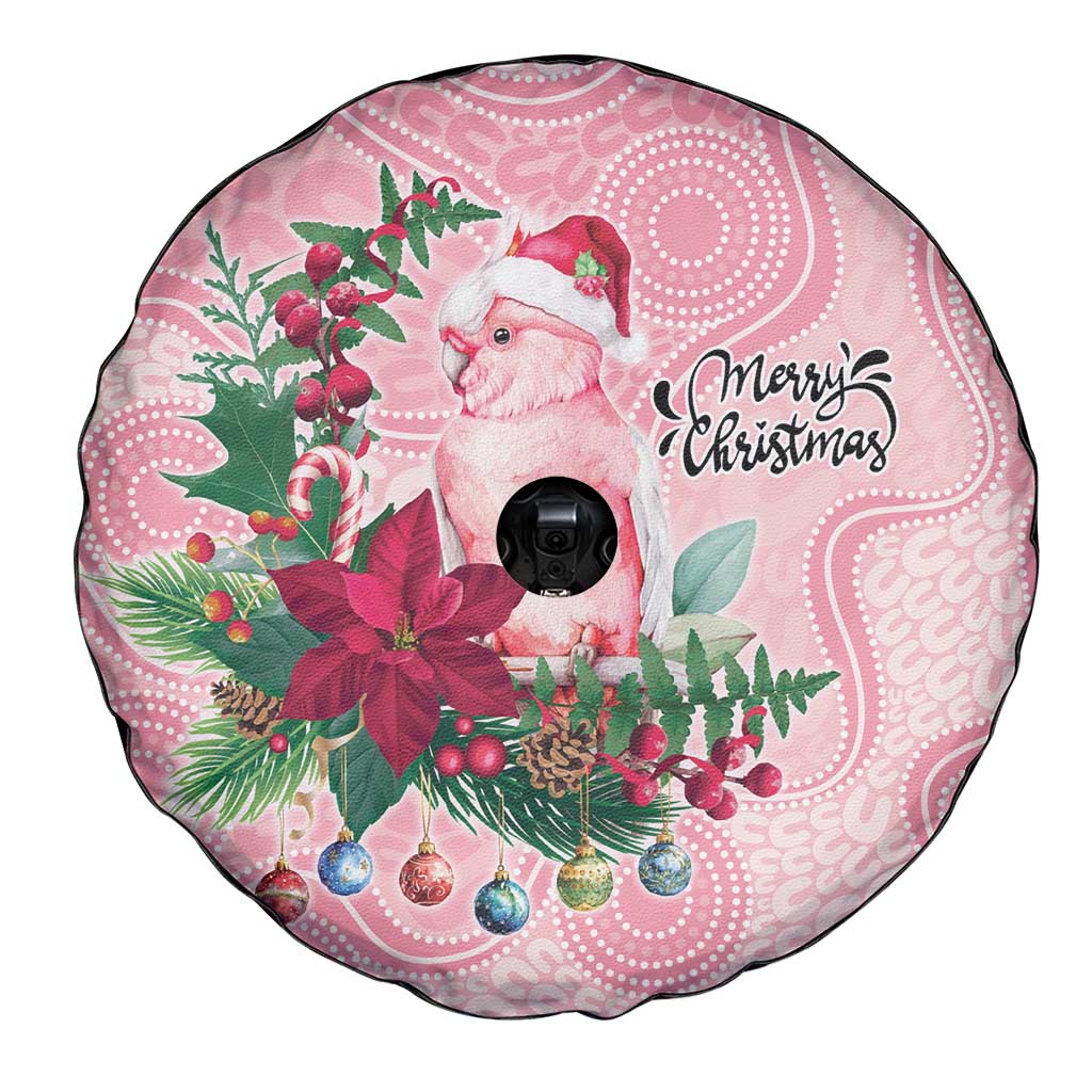 Watercolor Pink Galah Flowers Spare Tire Cover Australia Christmas Vibes - Aussie Hoodie
