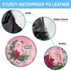 Watercolor Pink Galah Flowers Spare Tire Cover Australia Christmas Vibes - Aussie Hoodie