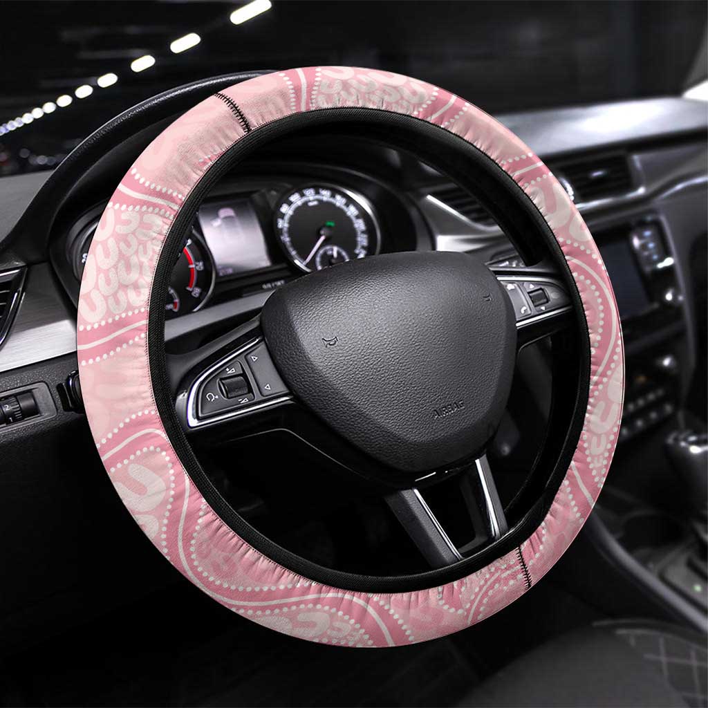Watercolor Pink Galah Flowers Steering Wheel Cover Australia Christmas Vibes - Aussie Hoodie