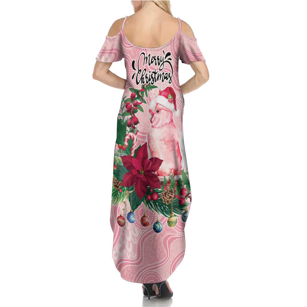 Watercolor Pink Galah Flowers Summer Maxi Dress Australia Christmas Vibes - Aussie Hoodie