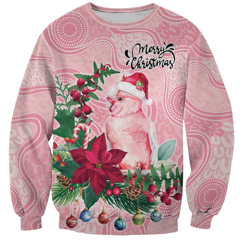 Watercolor Pink Galah Flowers Sweatshirt Australia Christmas Vibes - Aussie Hoodie