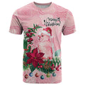 Watercolor Pink Galah Flowers T Shirt Australia Christmas Vibes - Aussie Hoodie