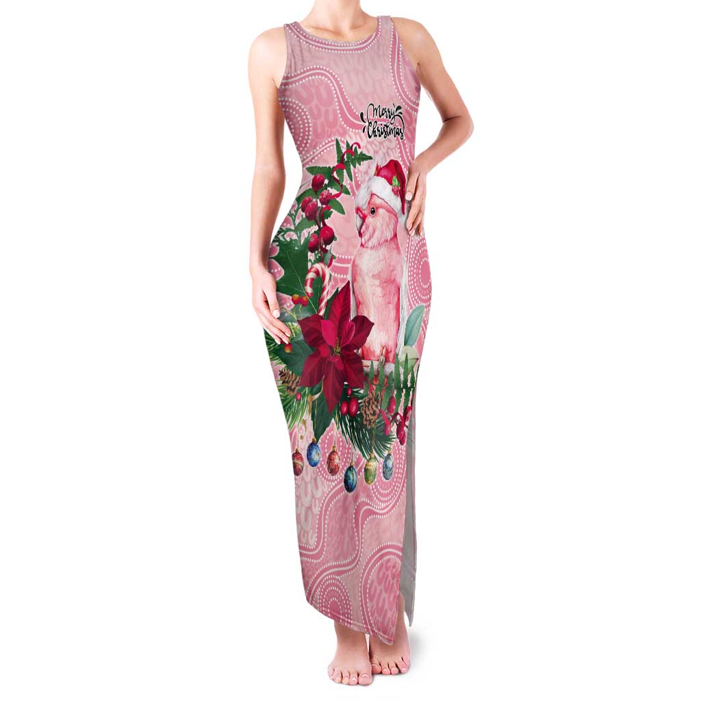 Watercolor Pink Galah Flowers Tank Maxi Dress Australia Christmas Vibes - Aussie Hoodie