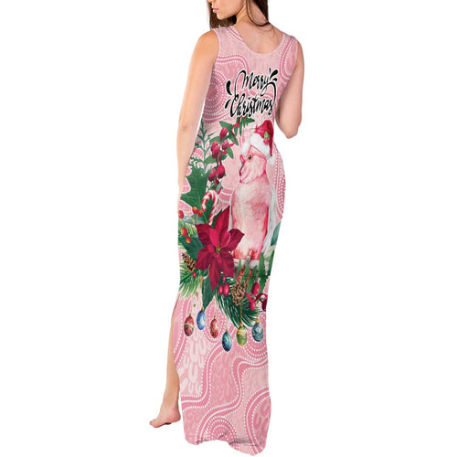 Watercolor Pink Galah Flowers Tank Maxi Dress Australia Christmas Vibes - Aussie Hoodie