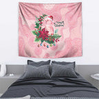 Watercolor Pink Galah Flowers Tapestry Australia Christmas Vibes - Aussie Hoodie