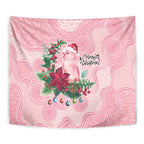 Watercolor Pink Galah Flowers Tapestry Australia Christmas Vibes - Aussie Hoodie