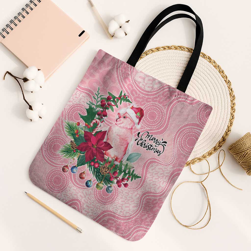 Watercolor Pink Galah Flowers Tote Bag Australia Christmas Vibes - Aussie Hoodie