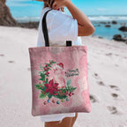 Watercolor Pink Galah Flowers Tote Bag Australia Christmas Vibes - Aussie Hoodie