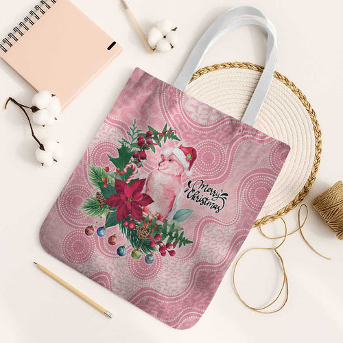 Watercolor Pink Galah Flowers Tote Bag Australia Christmas Vibes - Aussie Hoodie