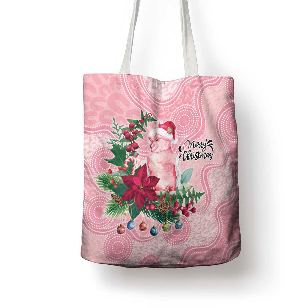 Watercolor Pink Galah Flowers Tote Bag Australia Christmas Vibes - Aussie Hoodie