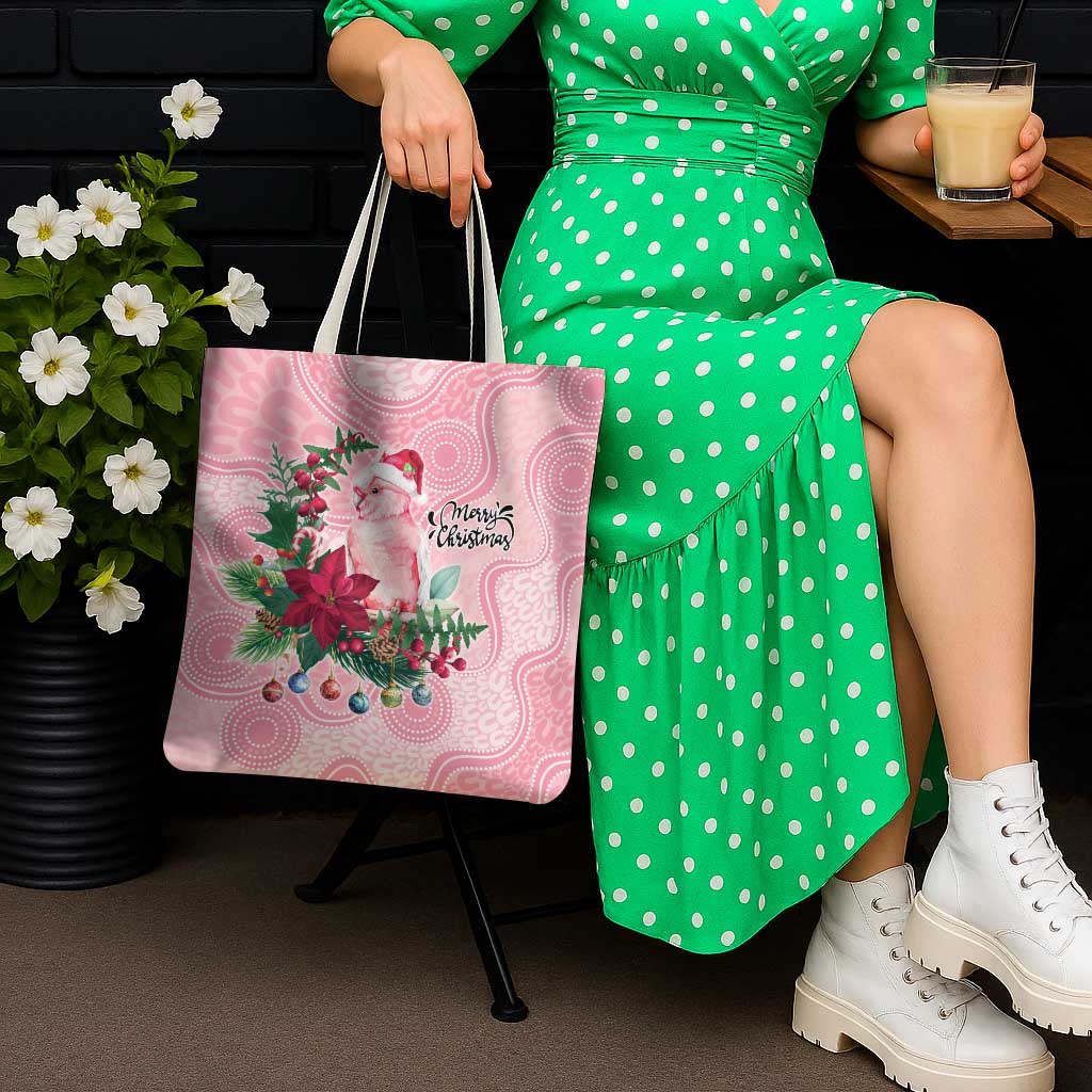 Watercolor Pink Galah Flowers Tote Bag Australia Christmas Vibes - Aussie Hoodie